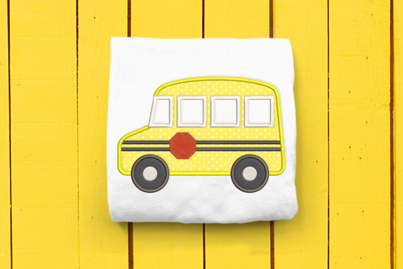 Adorable Little School Bus Applique for Holiday Gifts