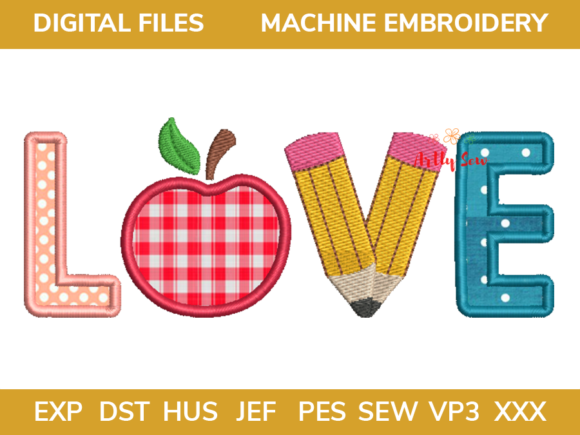Back to School Love: A Charming Embroidery Design