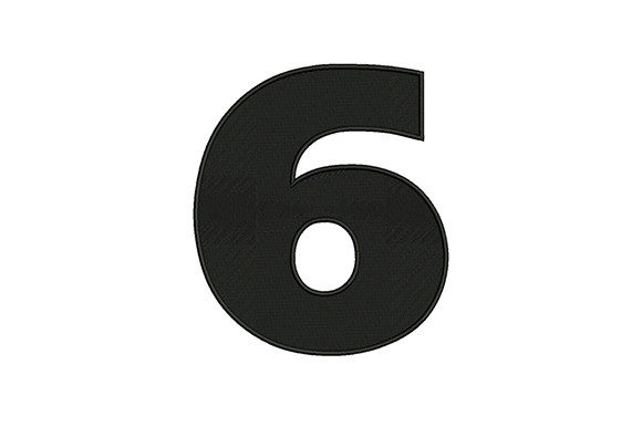 Bold Number 6: A Versatile Embroidery Design