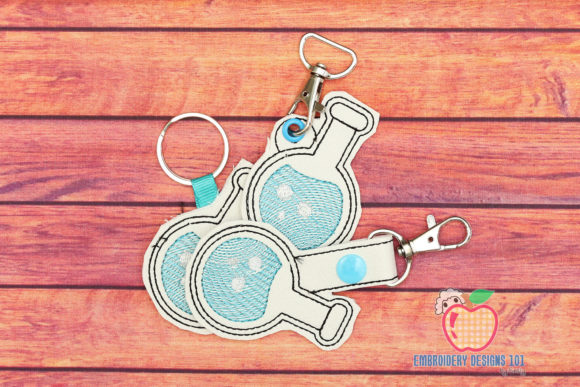 Chemist Beaker ITH Keyfob: A Scientific Charm