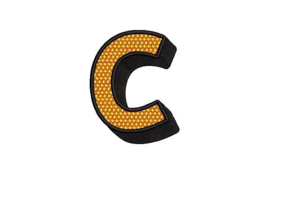 Comic Pop Art Alphabet Letter C: A Festive Embroidery Choice