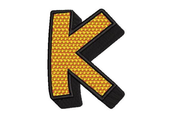 Comic Pop Art Alphabet Letter K: A Bold Embroidery Design