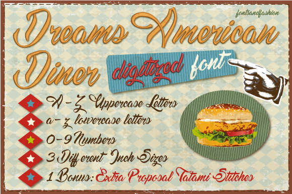 Dreams American Diner: A Versatile Embroidery Font