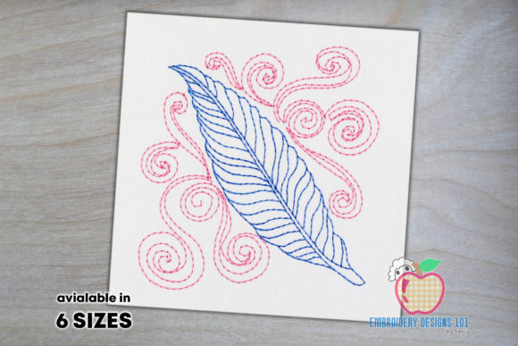 Feather Pen Bean Stitch: A Stylish Embroidery Design