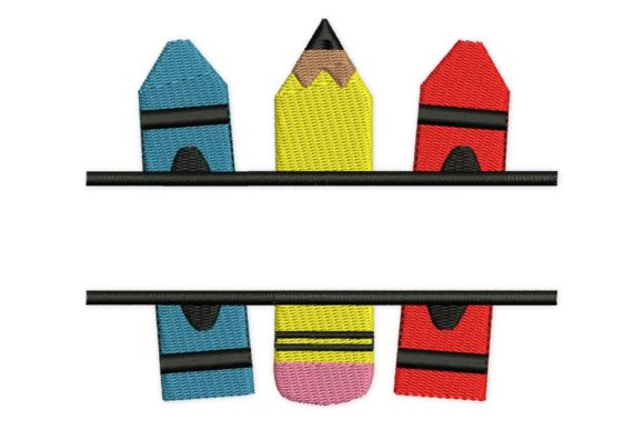 Split Crayons Pencils Frame: A Stylish Embroidery Choice