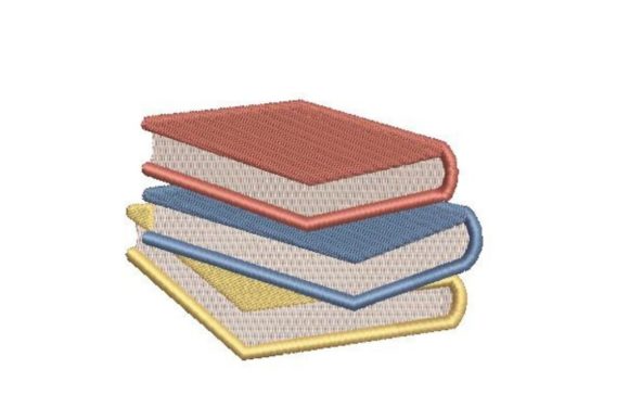 Stack of Books: A Charming Embroidery Design